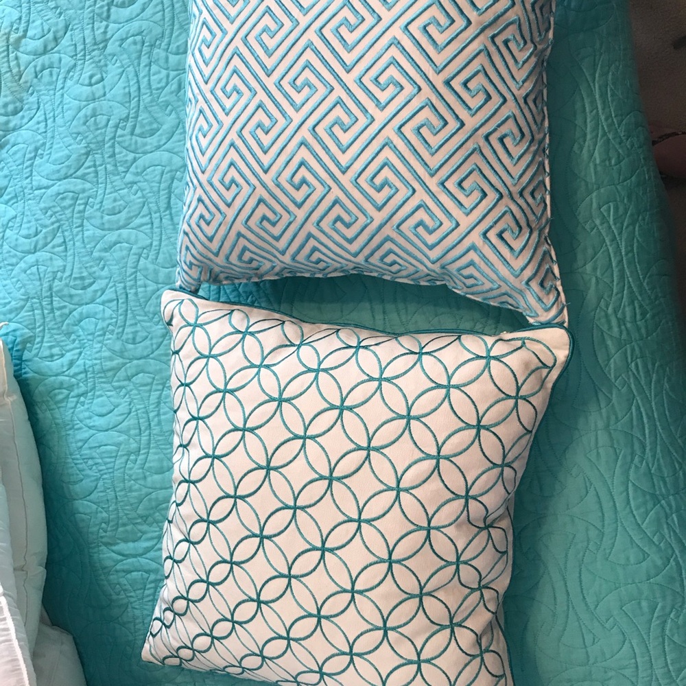 Turquoise throw pillows